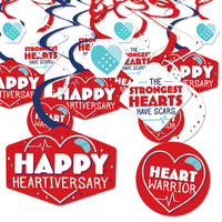 Happy Heartiversary - CHD Awareness Hanging Decor - Party Decoration Swirls - Set of 40