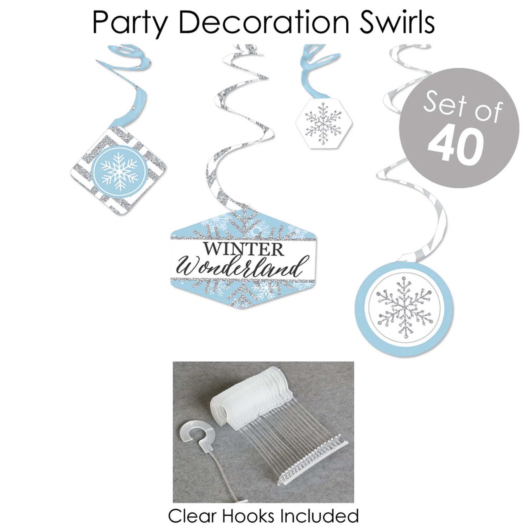 Big Dot Of Happiness Winter Wonderland - Decor Diy Snowflake Holiday Party  Essentials - Set of 20