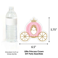 Little Princess Crown - Decorations DIY Pink and Gold Princess Baby Shower or Birthday Party Essentials - Set of 20