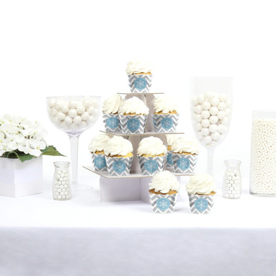 Winter Wonderland - Snowflake Holiday Party & Winter Wedding Decorations - Party Cupcake Wrappers - Set of 12