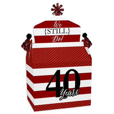 We Still Do - 40th Wedding Anniversary - Treat Box Party Favors - Anniversary Party Goodie Gable Boxes - Set of 12