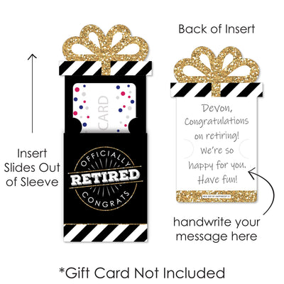 Happy Retirement - Retirement Party Money and Gift Card Sleeves - Nifty Gifty Card Holders - Set of 8