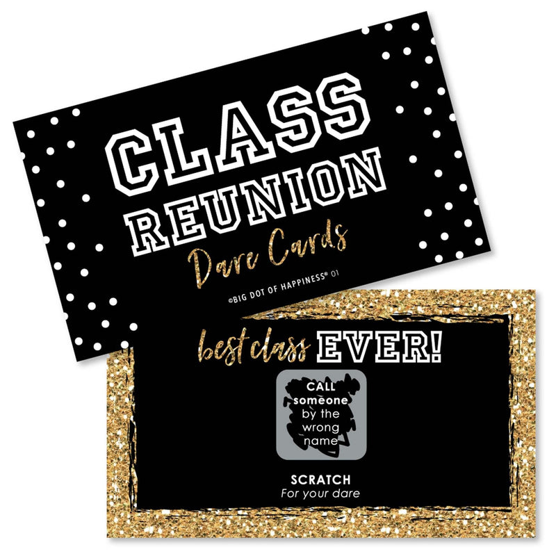 Reunited - School Class Reunion Party Game Scratch Off Dare Cards - 22 Count