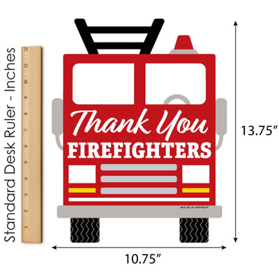Thank You Firefighters - Outdoor Lawn Sign - First Responders Appreciation Yard Sign - 1 Piece