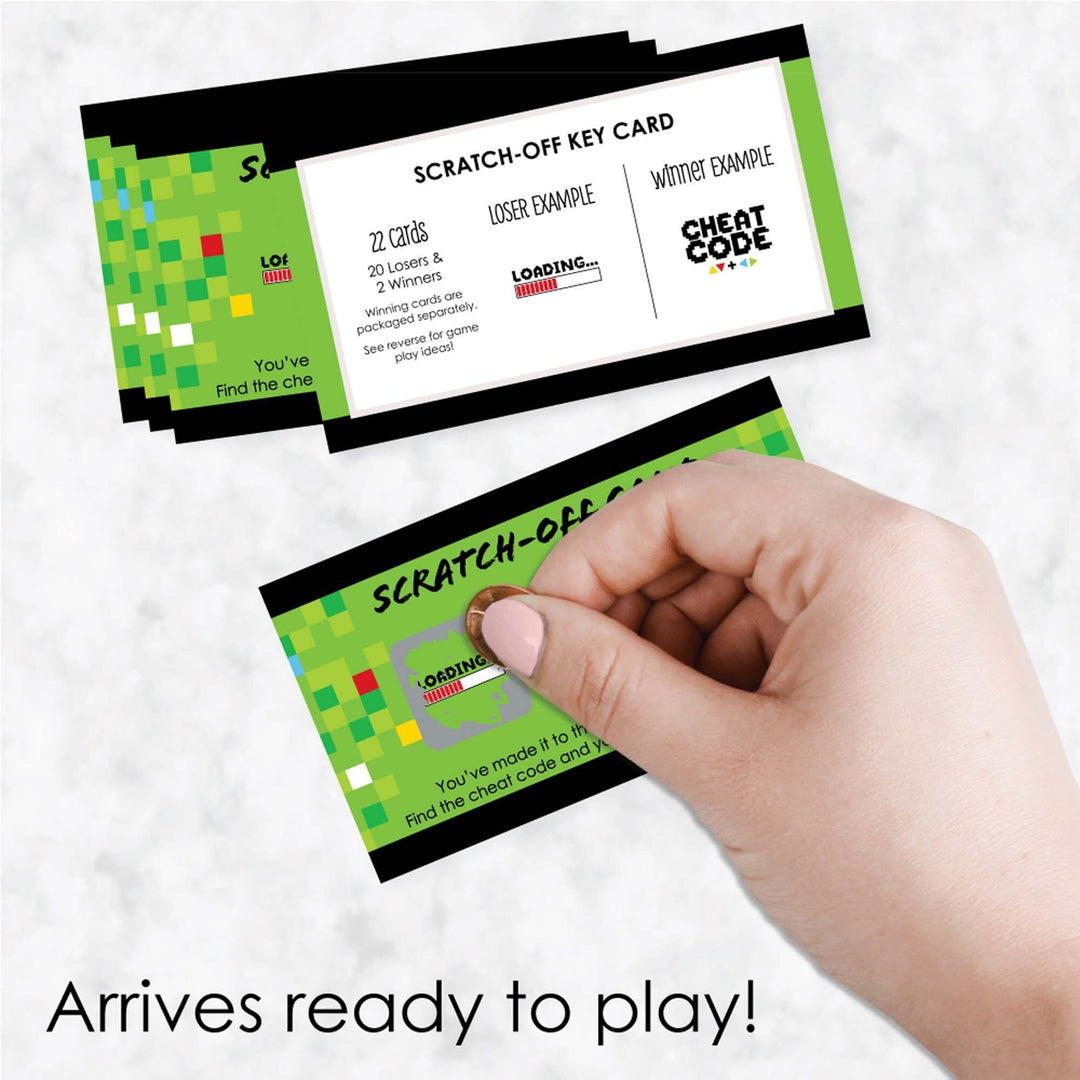 Game Zone - Pixel Video Game Party or Birthday Party Game Scratch Off Cards - 22 ct