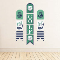 Par-Tee Time - Golf - Hanging Vertical Paper Door Banners - Birthday or Retirement Party Wall Decoration Kit - Indoor Door Decor