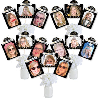 Adult 40th Birthday - Gold - Birthday Party Picture Centerpiece Sticks - Photo Table Toppers - 15 Pieces