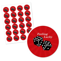 Las Vegas - Round Personalized Casino Party Circle Sticker Labels - 24 ct