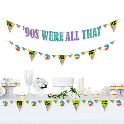 90's Throwback - 1990's Party Letter Banner Decoration - 36 Banner Cutouts and '90s Were All That Banner Letters