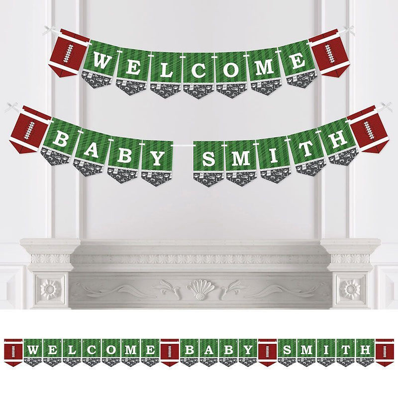 Personalized End Zone - Football - Custom Baby Shower Party Bunting Banner and Decorations - Welcome Baby Custom Name Banner