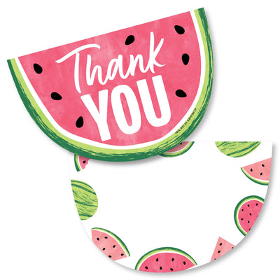 Sweet Watermelon - Shaped Thank You Cards - Fruit Party Thank You Note Cards with Envelopes - Set of 12