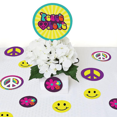 60's Hippie - 1960s Groovy Giant Circle Confetti - Sixties Party Decorations - Large Confetti 27 Count