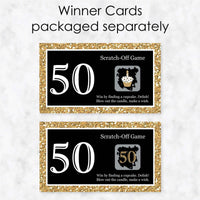 Adult 50th Birthday - Gold - Birthday Party Game Scratch Off Cards - 22 ct