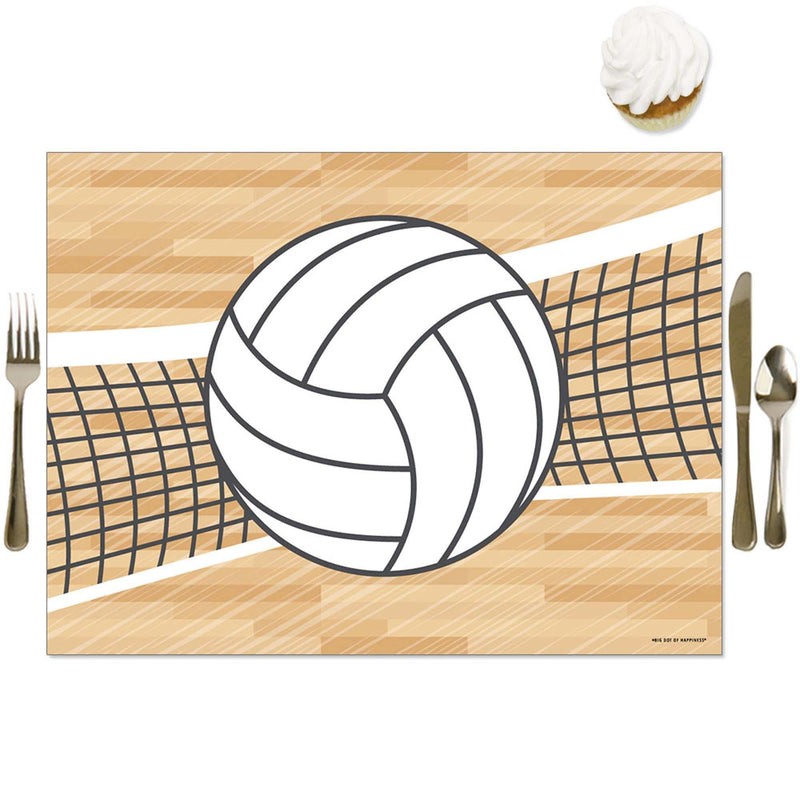 Bump, Set, Spike - Volleyball - Party Table Decorations - Baby Shower or Birthday Party Placemats - Set of 16