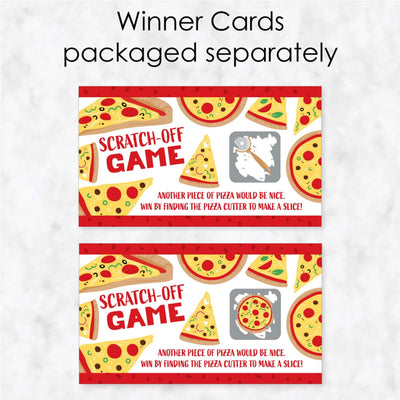 Pizza Party Time - Baby Shower or Birthday Party Game Scratch Off Cards - 22 ct