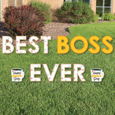 Happy Boss's Day - Yard Sign Outdoor Lawn Decorations - Best Boss Ever Yard Signs - Best Boss Ever