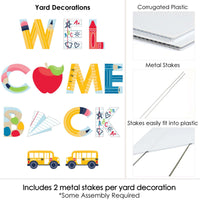 Back to School - Yard Sign Outdoor Lawn Decorations - First Day of School Classroom Yard Signs - Welcome Back