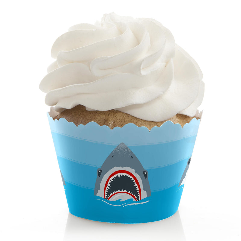 Shark Zone - Jawsome Shark Party or Birthday Party Decorations - Cupcake Wrappers - Set of 12