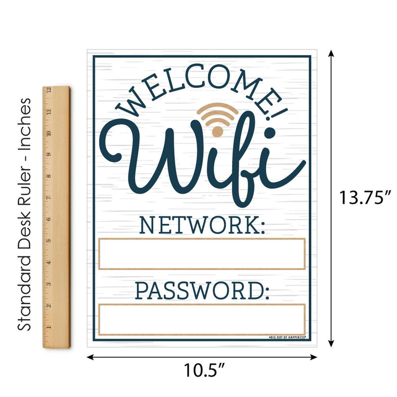 Wifi Password Sign - Business and Home Decorations - Printed on Sturdy Plastic Material - 10.5 x 13.75 inches - Sign with Stand - 1 Piece