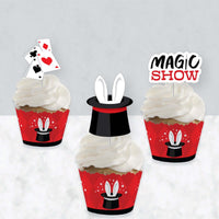 Ta-Da, Magic Show - Cupcake Decoration - Magical Birthday Party Cupcake Wrappers and Treat Picks Kit - Set of 24