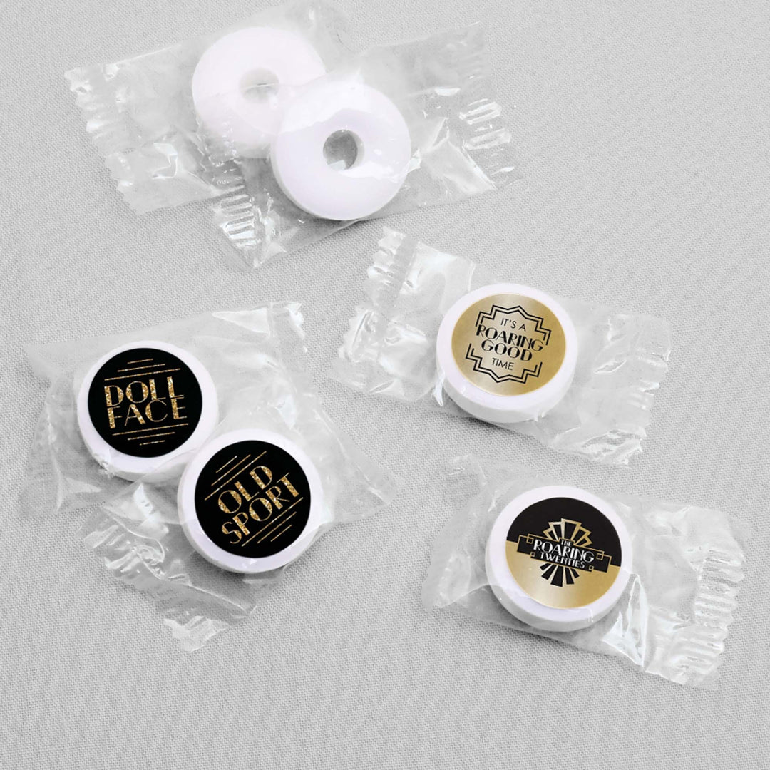 Roaring 20's - Round Candy Labels 1920s Art Deco Jazz Party Favors - Fits Hershey's Kisses - 108 ct