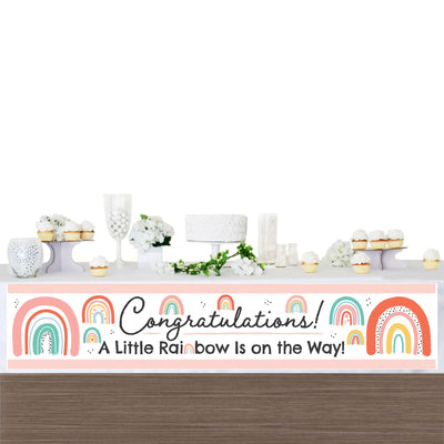 Hello Rainbow - Boho Baby Shower Decorations Party Banner