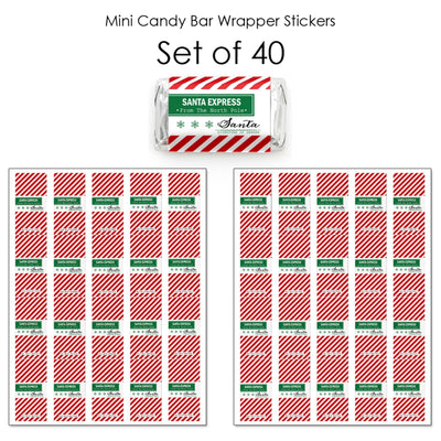 Santa's Special Delivery - Mini Candy Bar Wrapper Stickers - From Santa Claus Christmas Small Favors - 40 Count