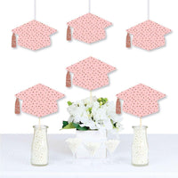 Rose Gold Grad - Grad Cap Decorations DIY Graduation Party Essentials - Set of 20