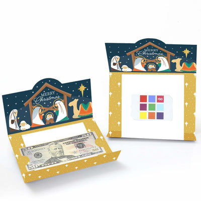 Holy Nativity - Manger Scene Religious Christmas Money And Gift Card Holders - Set of 8