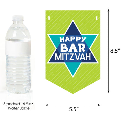 Blue Bar Mitzvah - Boy Party Bunting Banner - Party Decorations - Happy Bar Mitzvah