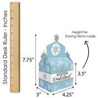 Winter Wonderland - Treat Box Party Favors - Snowflake Holiday Birthday Party and Baby Shower Goodie Gable Boxes - Set of 12