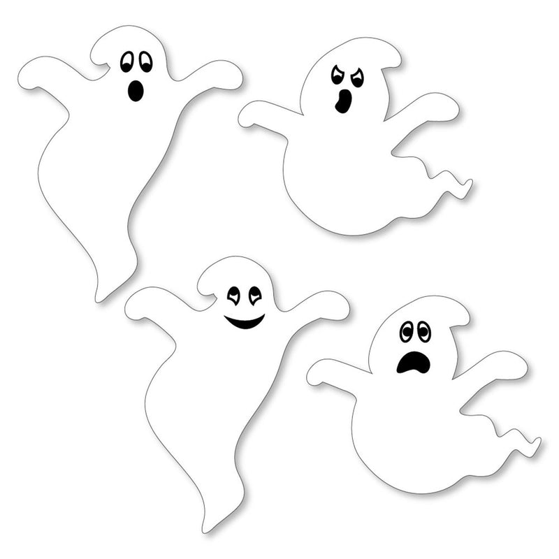 Spooky Ghost - DIY Shaped Halloween Party Paper Cut-Outs - 24 Ct.
