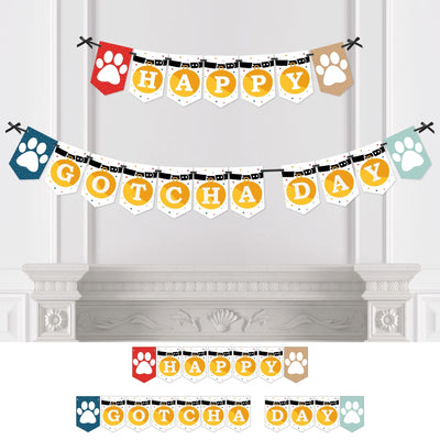 Happy Gotcha Day - Dog and Cat Pet Adoption Party Bunting Banner - Party Decorations - Happy Gotcha Day