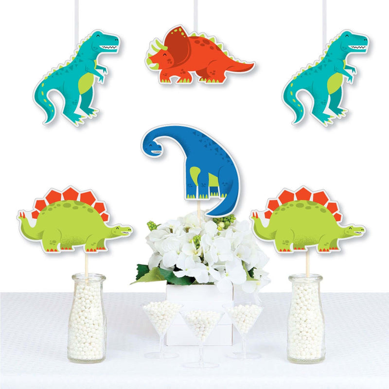 Roar Dinosaur - Trex, Triceratops, Stegosaurus and Brontosaurus Decorations DIY Dino Mite Baby Shower or Birthday Party Essentials - Set of 20