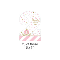 2nd Birthday Little Princess Crown - Pink and Gold Princess Second Birthday Party DIY Decorations - Clothespin Garland Banner - 44 Pieces