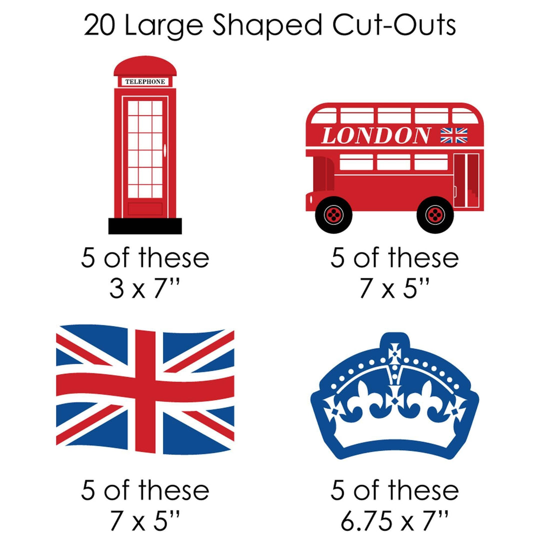 Cheerio, London - British UK Party DIY Decorations - Clothespin Garland Banner - 44 Pieces