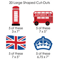 Cheerio, London - British UK Party DIY Decorations - Clothespin Garland Banner - 44 Pieces