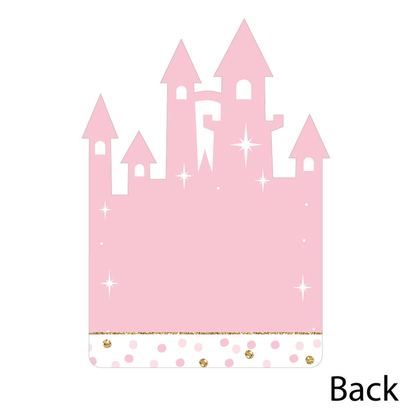 Little Princess Crown - Shaped Thank You Cards - Pink and Gold Princess Baby Shower or Birthday Party Thank You Note Cards with Envelopes - Set of 12
