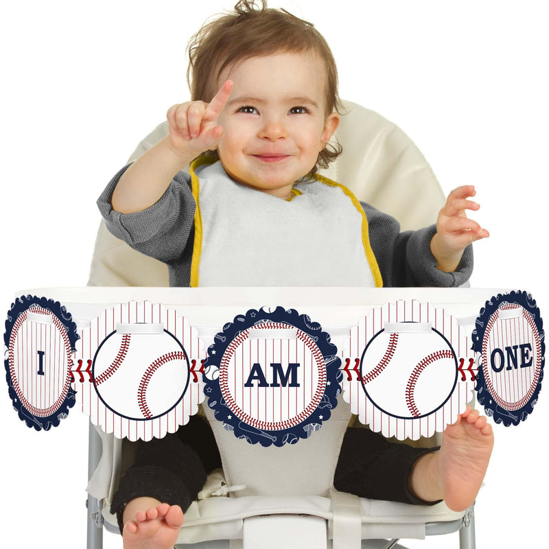 Batter Up - Baseball 1st Birthday - I am One - First Birthday High Chair Banner