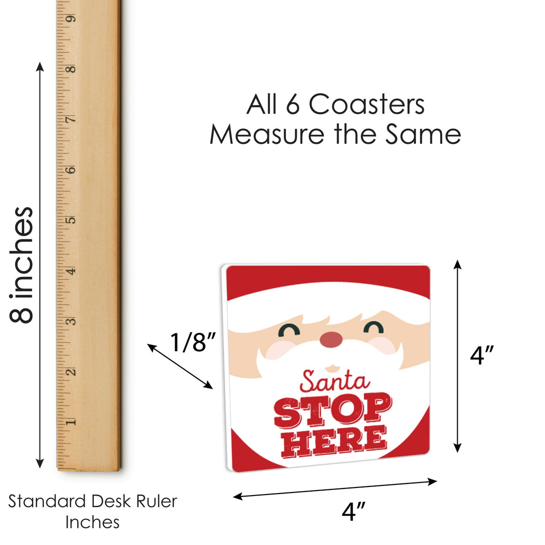 Jolly Santa Claus - Funny Christmas Party Decorations - Drink Coasters - Set of 6
