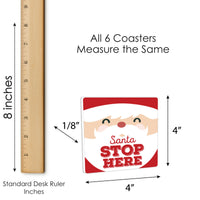 Jolly Santa Claus - Funny Christmas Party Decorations - Drink Coasters - Set of 6