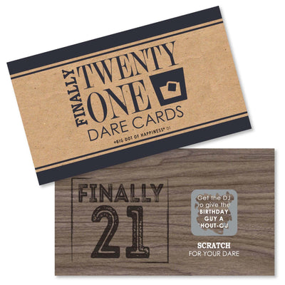 Finally 21 - 21st Birthday - 21st Birthday Party Scratch Off Dare Cards - 22 ct