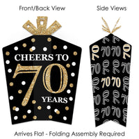 Adult 70th Birthday - Gold - Table Decorations - Birthday Party Fold and Flare Centerpieces - 10 Count