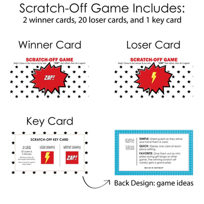 BAM! Superhero - Party Game Scratch Off Cards - 22 ct