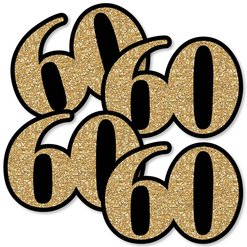 Adult 60th Birthday - Gold - Decorations DIY Party Essentials - Set of 20
