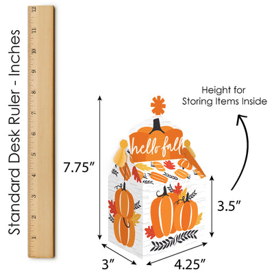 Fall Pumpkin - Treat Box Party Favors - Halloween or Thanksgiving Party Goodie Gable Boxes - Set of 12