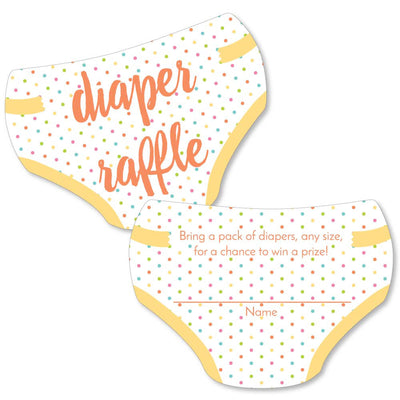 Baby Neutral - Diaper Shaped Raffle Ticket Inserts - Baby Shower Activities - Diaper Raffle Game - Set of 24