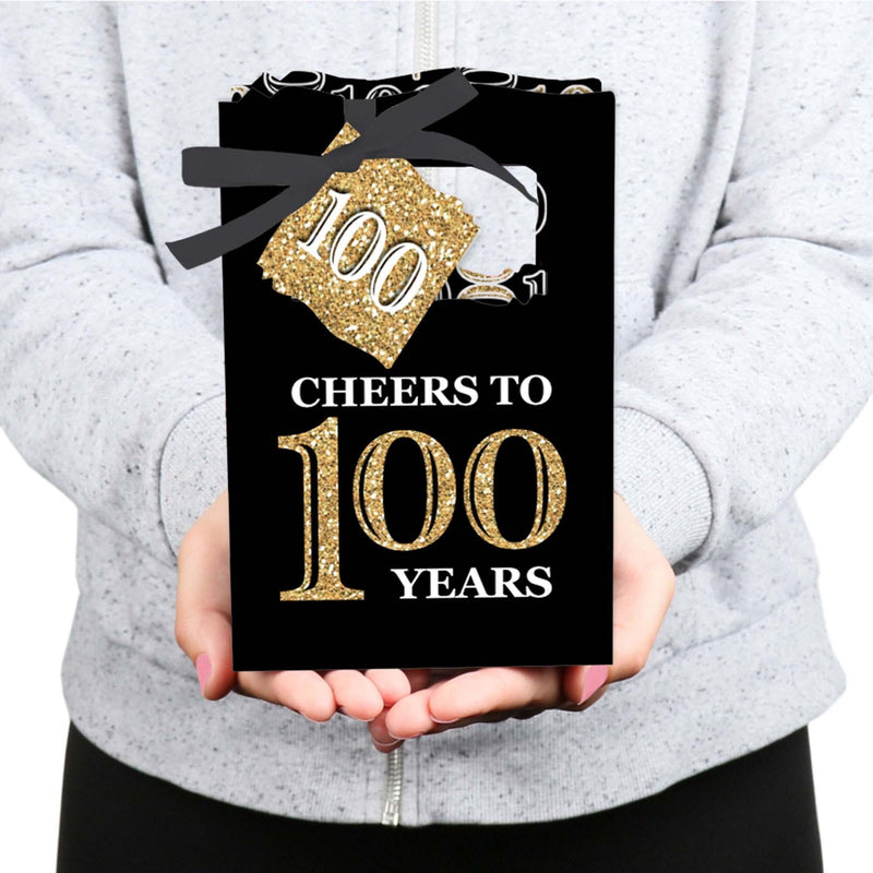 Adult 100th Birthday - Gold - Birthday Party Favor Boxes - Set of 12