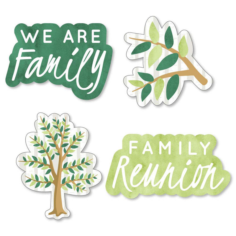 Family Tree Reunion - DIY Shaped Family Gathering Party Cut-Outs - 24 ct