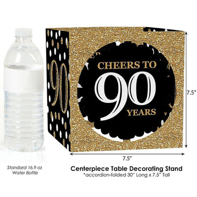 Adult 90th Birthday - Gold - Birthday Party Centerpiece and Table Decoration Kit